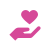 Hand holding love heart icon